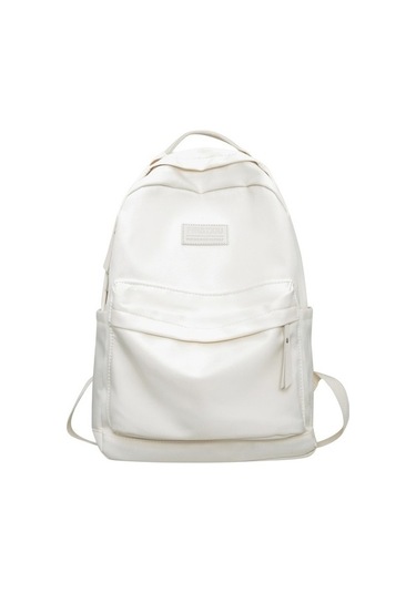 Cantoncraft Basit Okul Çantası Gündelik Tüm Maçlara Uygun Sırt Çantası Lh094s Beyaz - Gümüş