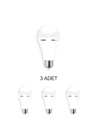 Cata Ct-4229 Şarjlı Led Ampul Beyaz 9w - 3 Lü Paket