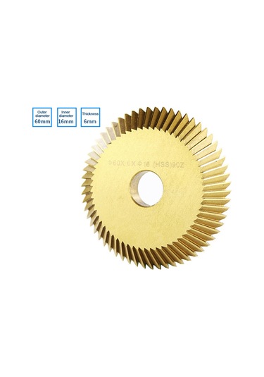 Konesam Altıgen Anahtar Kesme Makinesi İçin Hss Plaka, Tin Kaplama, 60mm Çap, 16mm İç Çap, 6mm Kalınlık, 90 Diş, 1 Adet