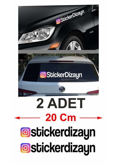 İnstagram Kişiye Özel Sosyal Medya Instagram Araba Oto Motosiklet Sticker 00926 20 Cm