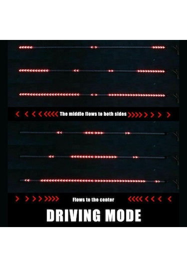 Youtek Pickup Kuyruk Lambası Akıcı Balık Kemiği Fren Ve Sinyal Işığı 12-24v Geniş Voltajlı 1.8m