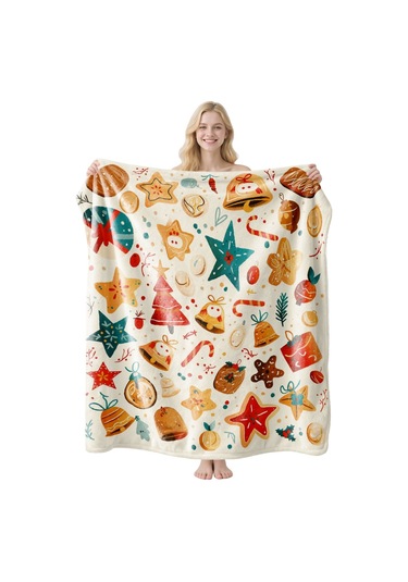 Noel Fral Küçük Battaniye Festival Atmosferi Pratik Kullanım-mt-flr-206 150 200 Yeşil