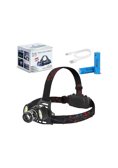 6000 Lümen 3 Başlık Şarjlı Kafa Lambası Wt-630