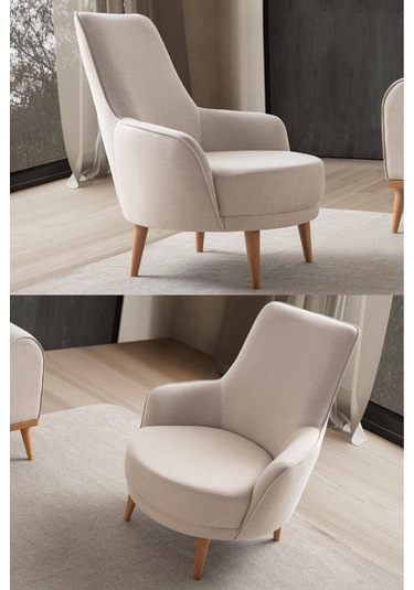 Rebull Keten Berjer Sütlü Kahve Tekli Koltuk Sütlü Kahve