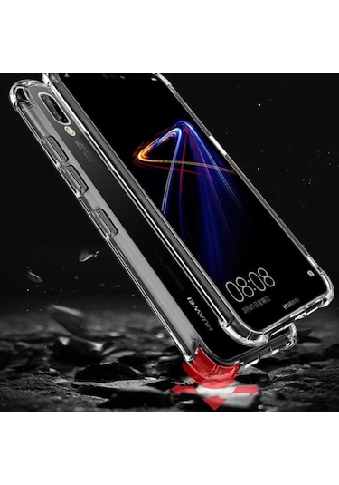 Huawei P20 Pro Kılıf Zore Nitro Anti Shock Silikon Kılıf Renksiz
