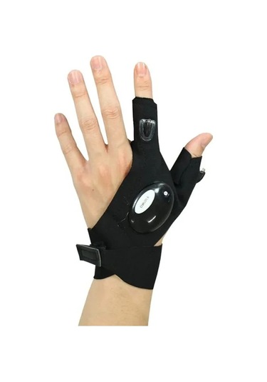 Hishopping Led Aydınlatmalı Koşu Ve Bisiklet Eldiveni - Su Geçirmez, Parmaksız, Kamp Ve Kurtarma İçinmavi Mavi