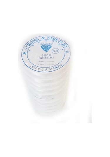 Hayal Beyaz Renk Misina Ipi. Lastikli - 10 Adet. 10 Mt