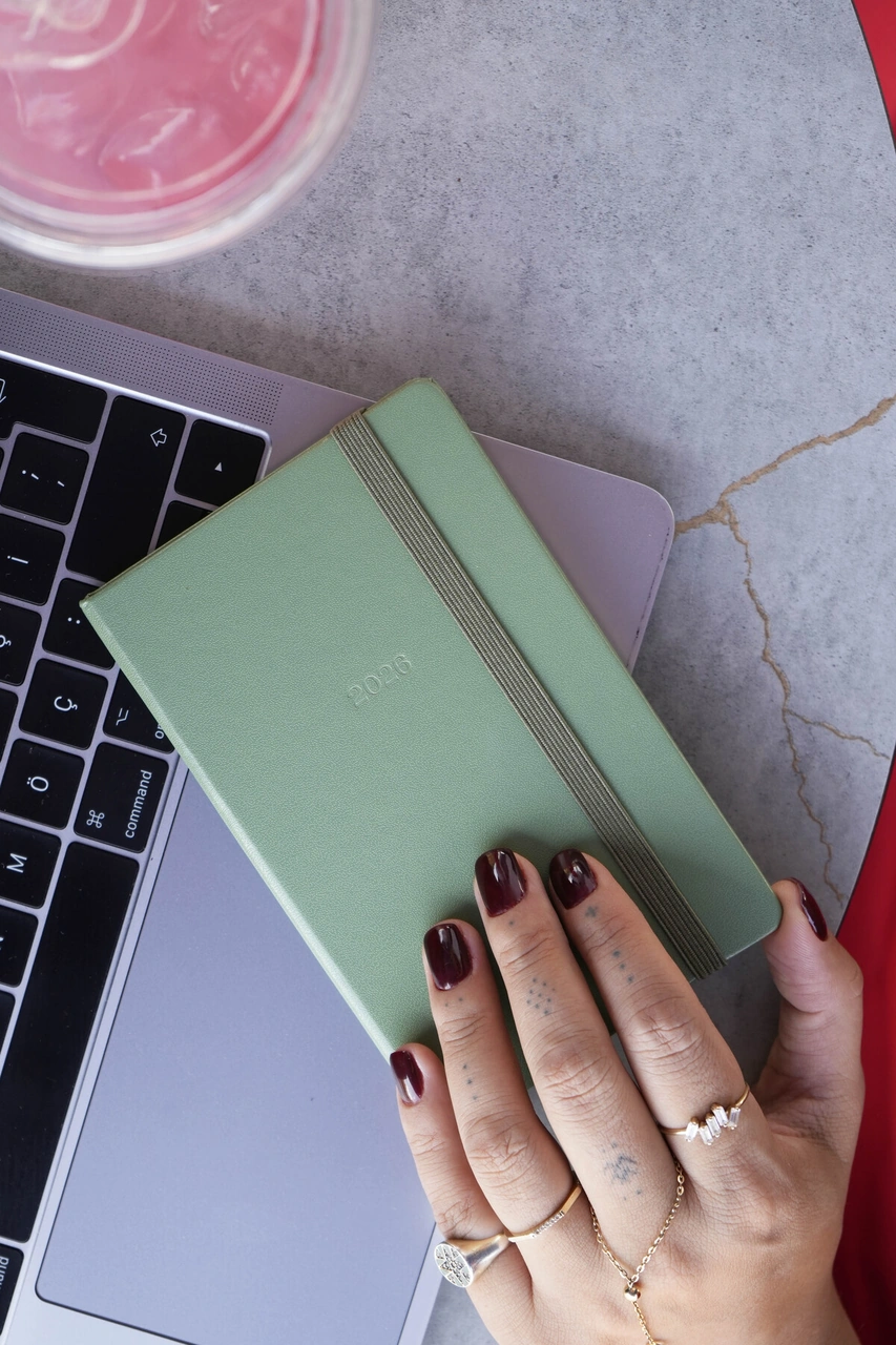 Classic 2026 Haftalık Ajanda A6 9x14 Cm Sert Kapak. Olive