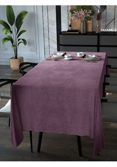 Lavanta Pembesi Kadife Dokulu Masa Örtüsü Dertsiz Velvet Touch Serisi Lavanta Pembesi