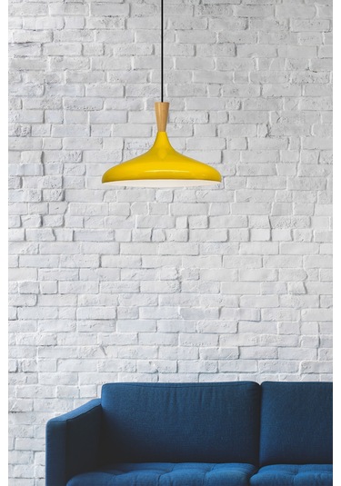 Açık Sarı Ahşap Huni Tekli Avize Sarkıt Salon Mutfak Cafe Butik Lamba Aydınlatma Avizeler Açık Sarı