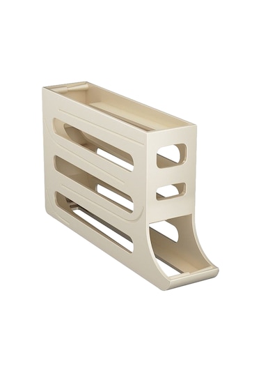 Mufunye Otomatik Yuvarlanan Yumurta Depolama Kutusu, 30 Yumurta Kapasitesi, 7% Eğimli Tasarım, Soğutucu Taşınabilir, Abs Malzeme, Krem Beyaz Tek Adet Sarı