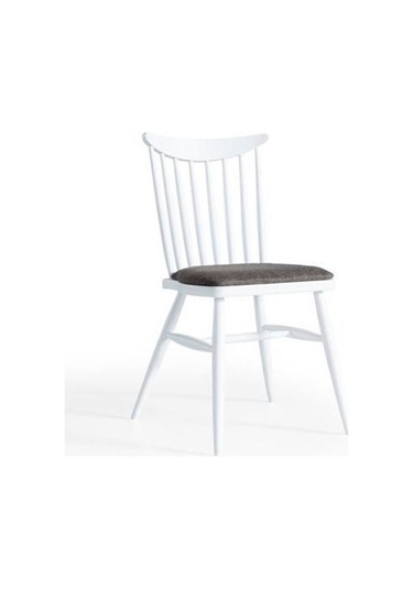 Ashbourne Ahşap Yemek Sandalyesi Beyaz - Antrasit