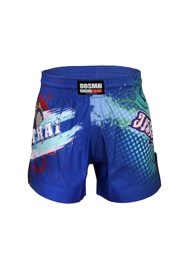 Dosmai Dijital Baskılı Muay Thai Spor Şort Mavi Mts211 Mavi