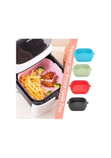 Air Fryer Silikon Tencere Sepeti Astarı Yapışmaz Fırın İçin Yeşil Diğer