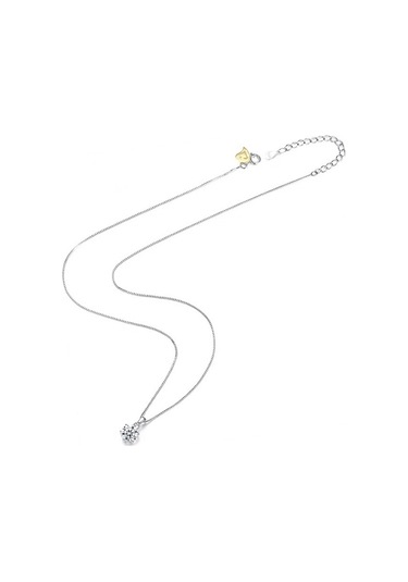 Brezza Lusso Jewelry Diamond Serisi Tektaş Aşk Stylish/night Gümüş Kadın Kolye 45 CM 45 CM