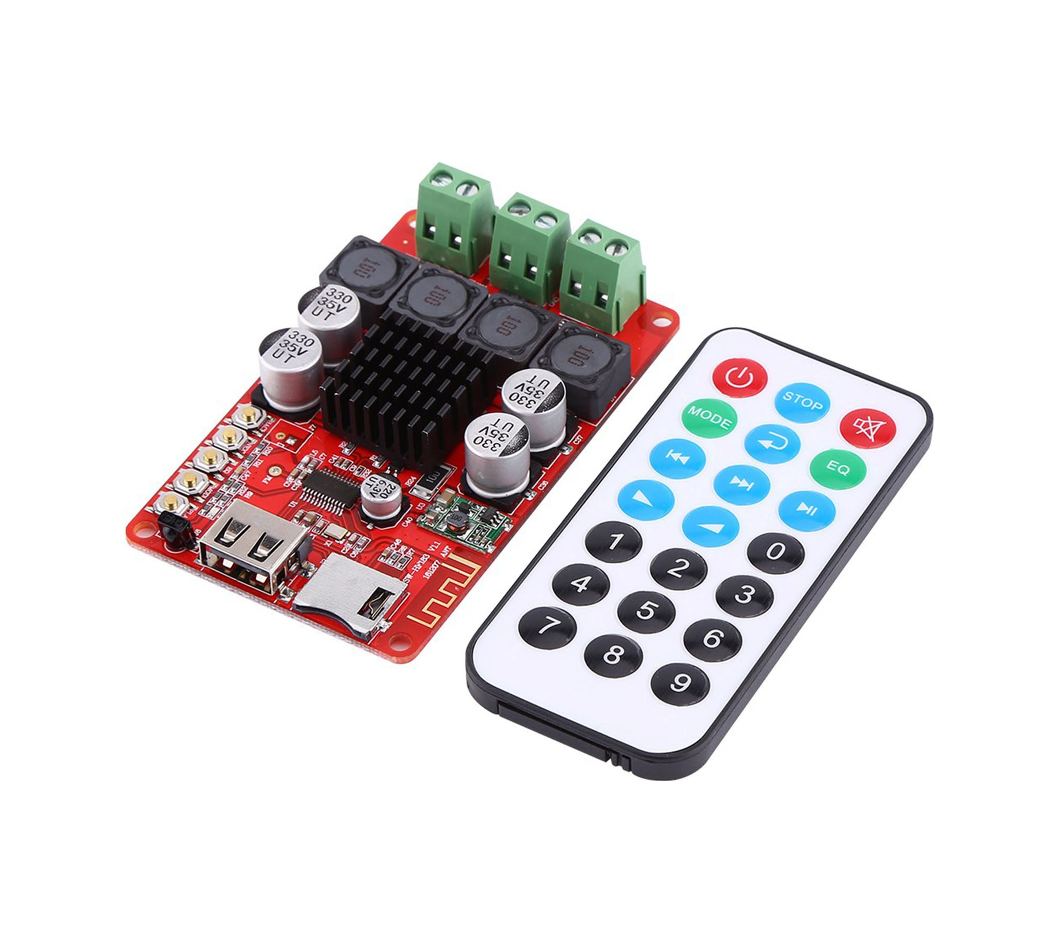 Tenfowee Tpa3116 Bluetooth Ses Amfi Kartı 50w+50w, Uzak Kumanda, Mikrofon Desteği, Usb/tf Kart, Flac/wav/mp3 Çalma, Isı Dağıtıcı - Hf183