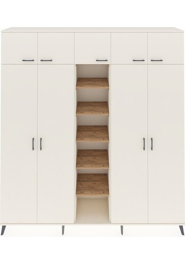 Hyperion Dolap 12 Raflı 9 Kapaklı 2 Askılı 220x44x243 Aytaşı-aytaşı/çam Aytası/atlas Çam