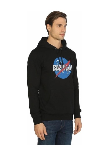 Bant Giyim - Big Bang Theory Nasa Bazinga Siyah Kapşonlu