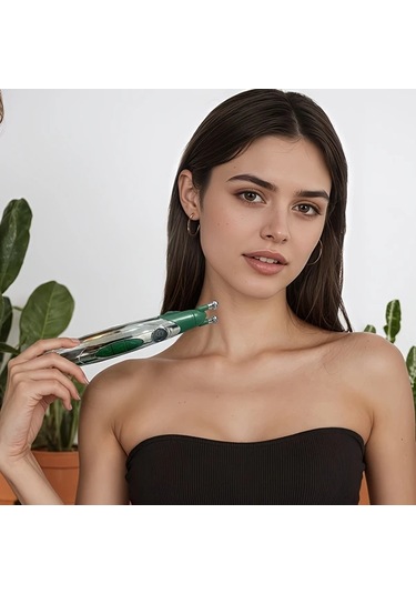 Elmpaly Yeşil 3'ü 1 Arada Elektrikli Masaj Kalemi 3 Başlıklı Taşınabilir Sırt Boyun Masaj Aleti Yeşil