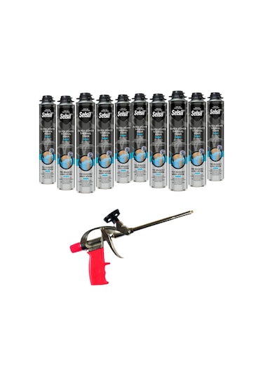 Selsil Thermal Foam Isı Ve Ses Yalıtım Köpüğü 850 Ml. 10 Adet ,demir Köpük Tabancası