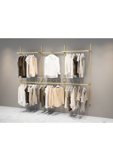Mağaza Raf Sistemi, Askılık Sistemi, Butik, Mağaza Stand-185x200 Gold