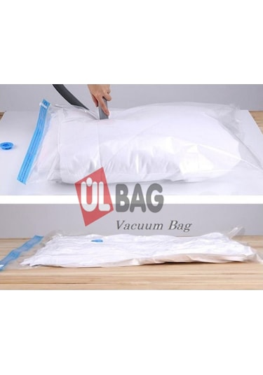 2'li Vakumlu Hurç Seti - 3 1 Ad. En Büyük Boy 1 Ad. Orta Boy Elbise, Yastık, Çift Kişilik Yorgan Şeffaf