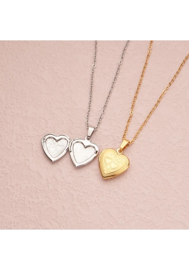 Paslanmaz Çelik Kalp Şeklinde Açılabilir Kilitli Fotoğraf Çerçevesi Fotoğraf Kutusu Çift Kalp Altın Kolye Altın Paslanmaz Çelik Kalp Şeklinde Açılabilir Kilitli Fotoğraf Çerçevesi Fotoğraf Kutusu Çift Kalp Altın Kolye Altın