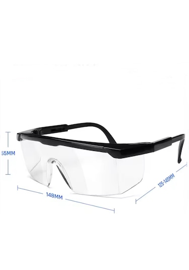 5 Adet İş Güvenlik Gözlüğü Kulak Ayarlı Koruyucu Gözlük Şeffaf