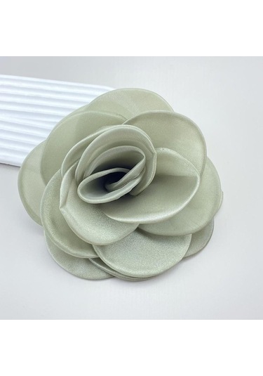 Novahub Tatlı Romantik Gül Broş Moda 3d Çiçek Saç Tokası Yeni Kumaş Gül Çiçeği Pin-up Broş Yeşil Yeşil
