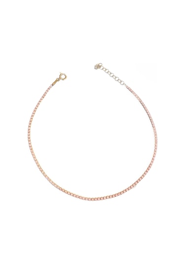 1,5 Mm Pembe Taşlı Gümüş Suyolu Halhal