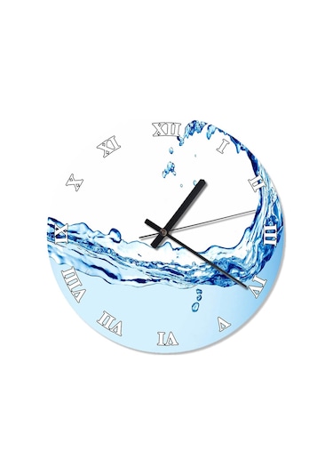 Suyun Esnekliği Akarlı Duvar Saati (408136466) Beyaz - Mavi