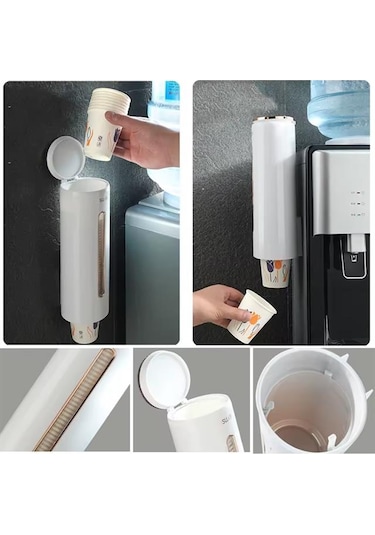 Sunup Sn-27106 Kendinden Yapışkanlı Plastik - Karton Bardak Dispenseri Siyah