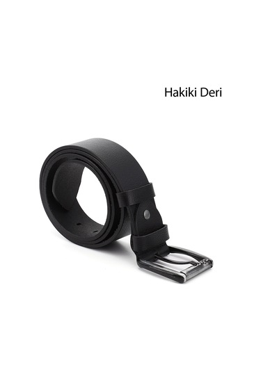 Gönderi(R) Gönderi R Siyah Hakiki Deri 4,5 Cm Kot Kemeri Siyah