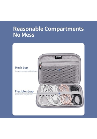 Novahub Bubm Mini Kablo Çantası - Usb, Kalem Saklama Gri, Aksesuarlar İçin Gri