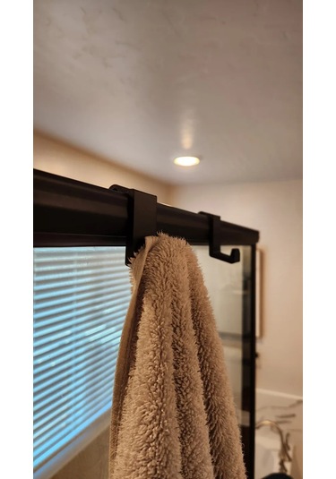 Çerçevelii Duşakabinlere Özel Askı 2 Adet Siyah