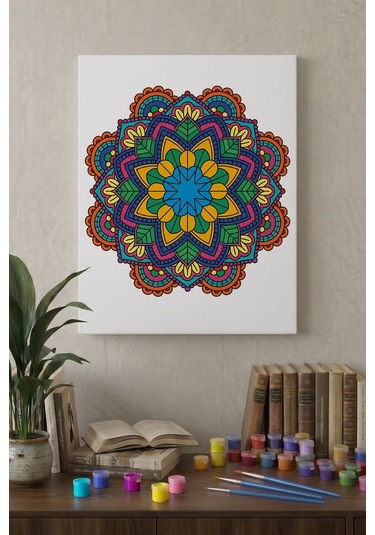 Klasik Mandala Ahşap Boyama Seti 40x50 Cm