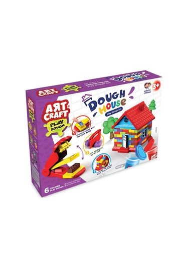 İnşaat Hamur Ev Seti 600 Gr. - Oyun Hamuru Seti - Hamur Setleri - Hamur Kalıpları Çok Renkli