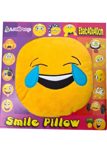 Emoji Yastık Kutulu Gülen Gözyaşı
