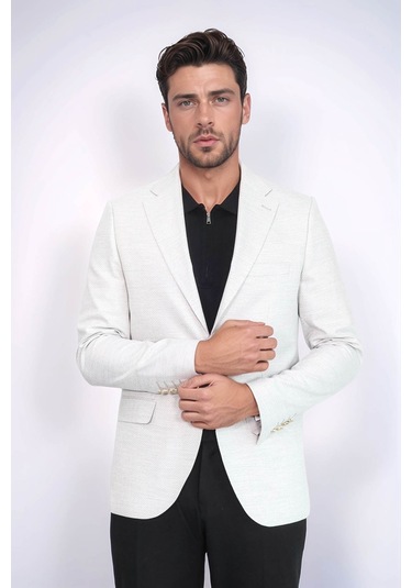 Açık Gri Balıksırtı Desenli Gold Renk Metal Düğmeli Slim Fit Erkek Blazer Ceket - Wessi Grey Açık Gri Balıksırtı Desenli Gold Renk Metal Düğmeli Slim Fit Erkek Blazer Ceket - Wessi Grey