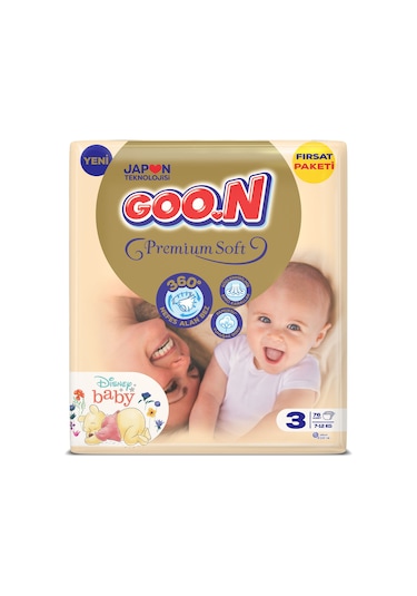 Goon Premium Soft Bebek Bezi 3 Numara Fırsat Paketi 76 Adet
