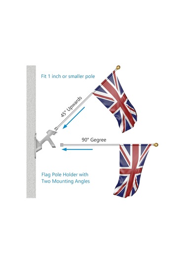 Dış Ev İçin Bayrak Direği Tutucu, Ağır Hizmet Tipi Bayrak Direği  Braketi, Alüminyum Metal Bayrak Direği Dış Mekan, Güçlü Ve Pas Kanıtı İçin Paslanmaz Donanımlı, 1 "iç Çap Gümüş-1-pack