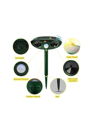 Tongxida Qianfan Ultrasonik Kedi Kovucu, Güneş Enerjili, Yeni Tasarım, Hayvan Kovucu