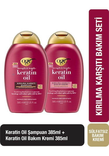 OGX Keratin Oil Kırılma Karşıtı Şampuan 385 ML + Saç Kremi 385 ML