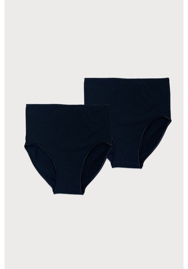 Malabadi Kadın Siyah 2 Li Paket Modal Yüksek Bel Slip Külot 1955 Siyah