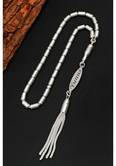 İsimli Gümüş Tesbih Kapsül Kesim Kişiye Özel İsim Yazılı Gümüş Tesbih 925 Ayar St384 Beyaz