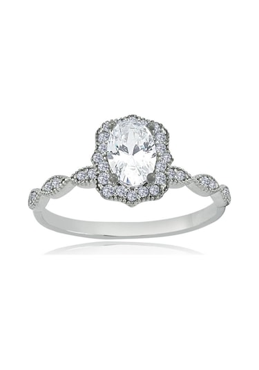 Mia Vento Effective Diamond Elegance Oval Tektaş Gümüş Yüzük