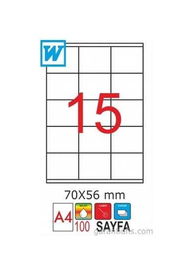 Goldmoon 2079 Laser A4 Sayfa Etiketi 70X56MM 100'lü Paket