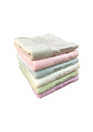 6 Lı Fiesta Jakarlı %100 Pamuklu El Yüz Havlusu Seti 50 X 90 Çok Renkli