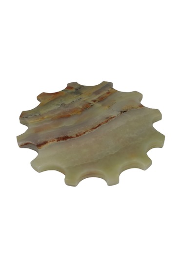 Oniks Doğal Taş Teslim Taşı - 15 Cm Çapında El Yapımı Özel Tasarı