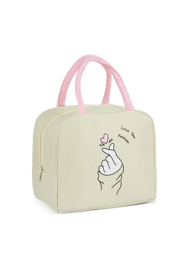 Kadınlar Ve Erkekler İçin Taşınabilir Öğle Yemeği Çantası, Isı Yalıtımlı Öğle Yemeği Kutusu, Yeniden Kullanılabilir Bento Çantası, İş, Piknik, Okul, Seyahat İçin Kalp Tote Çantalar --